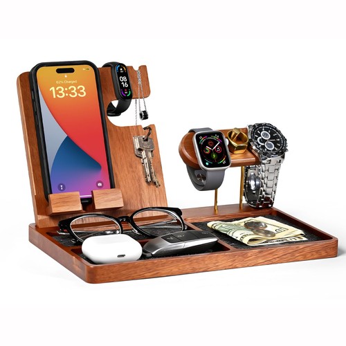 Wood nightstand organizer - nightstand, for