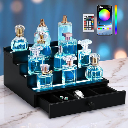 Led lighted cologne organizer - led-lighted,