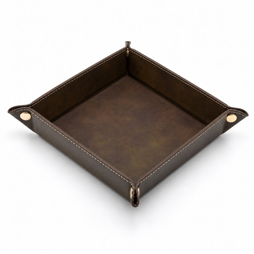 Leather valet tray table - leather,