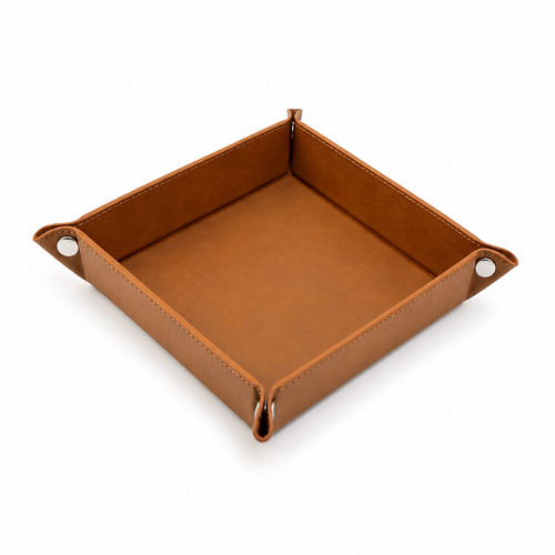 Leather valet tray table - leather,