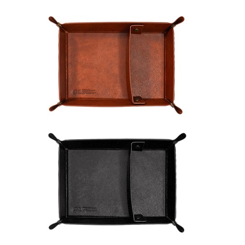 Leather storage tray - leather,