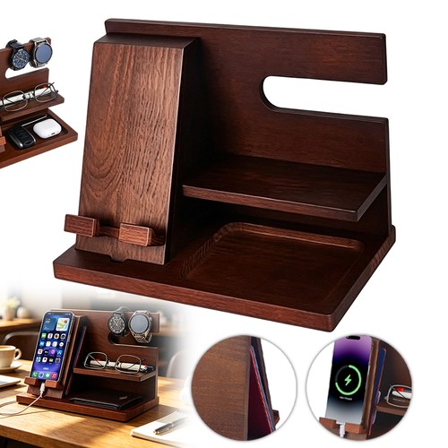 Wooden phone docking station - phone,