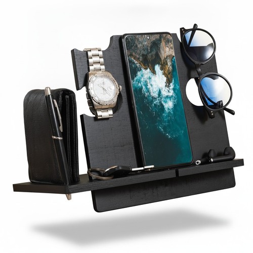 Wooden bedside organizer for - organizer,