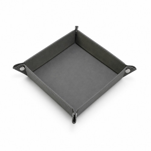 Leather valet tray table - leather,