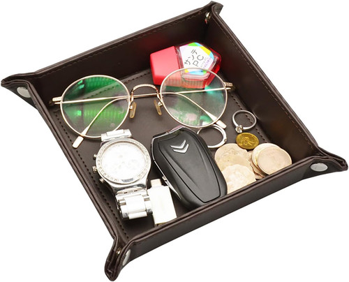 Bedside valet tray - valet, leather
