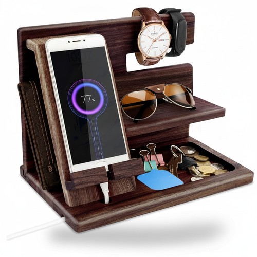 Wooden phone docking - docking, station