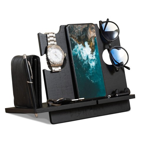 Wooden bedside organizer - wooden,