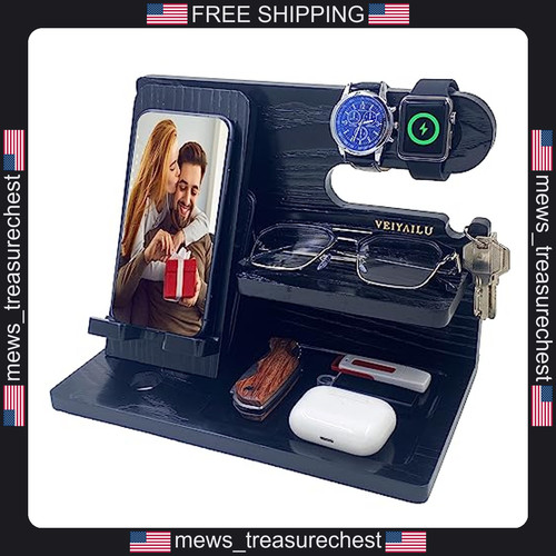 Wood bedside organizer for men - for,