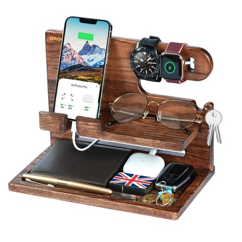Wooden bedside organizer - bedside,