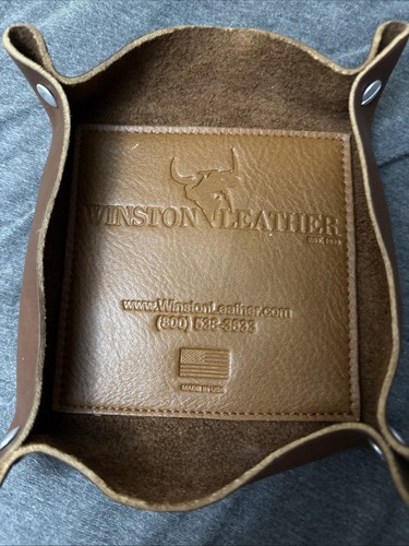 Full grain leather valet tray - full,