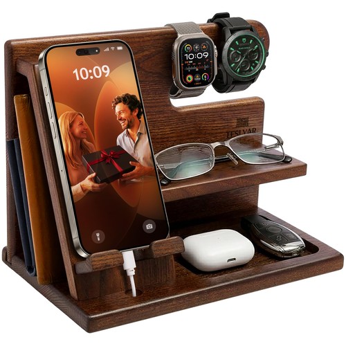 Wood phone docking station dad - station,