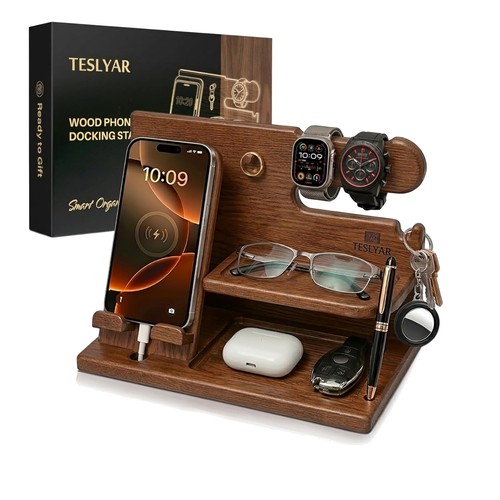 Wood phone docking - phone, station